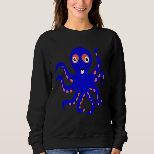 Cute Blue Octopus Ocean Sea Animal Halloween Costu T Shirt (Framsida)