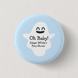 Cute Blue Oh Baby! Ghost Halloween Baby Shower Knapp