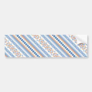 Cute blue orange Aztec Tribal Motif Mönster Bildekal