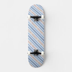 Cute blue orange Aztec Tribal Motif Mönster Mini Skateboard Bräda 18,5 Cm
