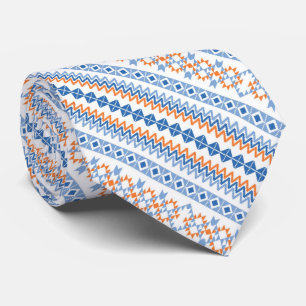 Cute blue orange Aztec Tribal Motif Mönster Slips