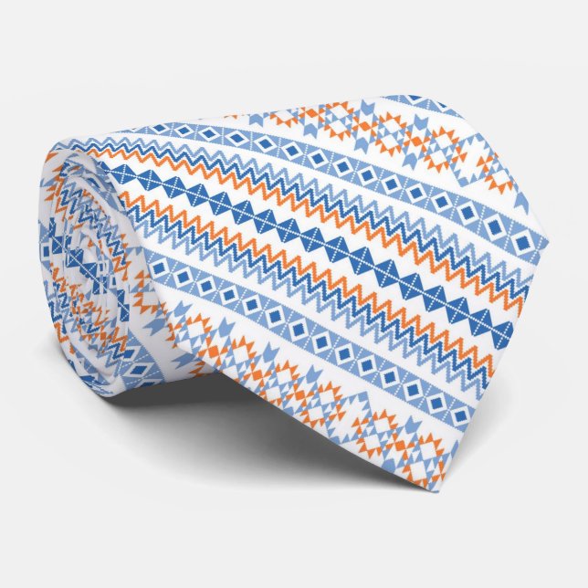 Cute blue orange Aztec Tribal Motif Mönster Slips (Rullad)