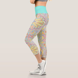 Cute Blue Orange Rosa Lila White Paisley Blommigt