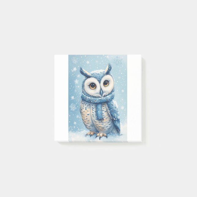Cute Blue Owl Post-it Block (Framsida)