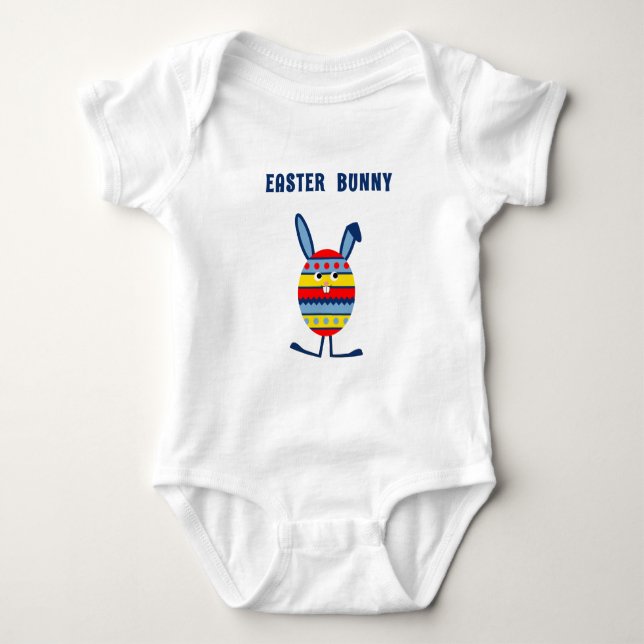 Cute Blue Påskägg bunny Tee (Framsida)