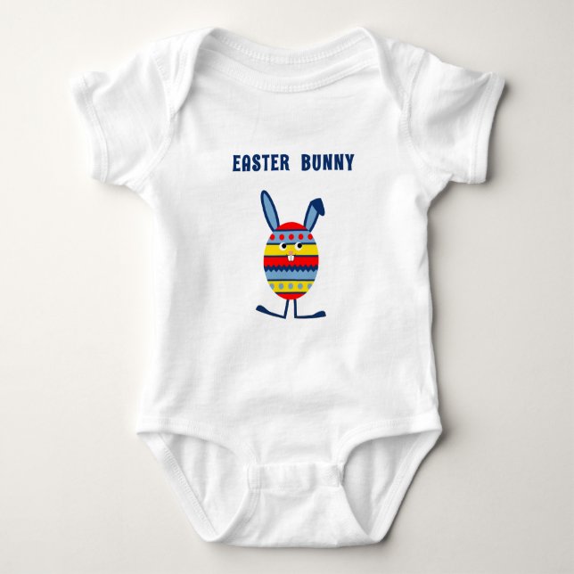 Cute Blue Påskägg bunny Tee Shirt (Framsida)