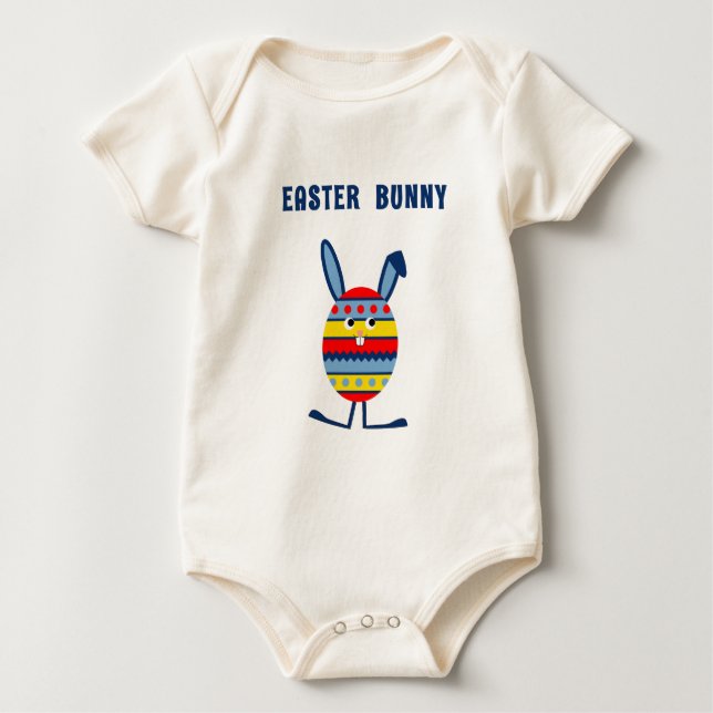 Cute Blue Påskägg bunny Tee Shirt (Framsida)