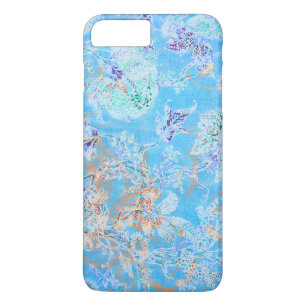 Cute Blue Pastel-blommigt