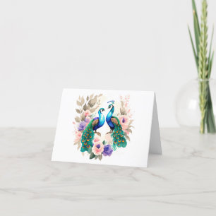 Cute Blue Peacock Tack Kort