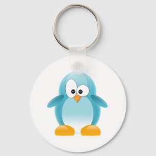 Cute Blue Penguin Nyckelring