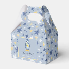 Cute Blue Penguin Stars Tack Baby Shower Presentaskar