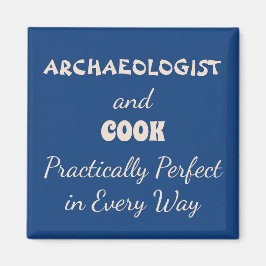 Cute Blue Perfekt Archeolog och Cook Magnet