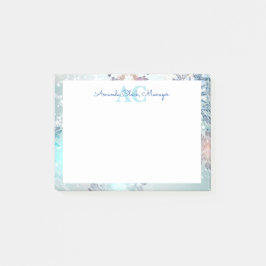 Cute Blue Personlig Monogram Namn Post-it Block