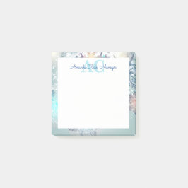 Cute Blue Personlig Monogram Namn Post-it Block
