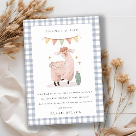 Cute Blue Play Cactus Boho Llama Baby Shower Tack Kort