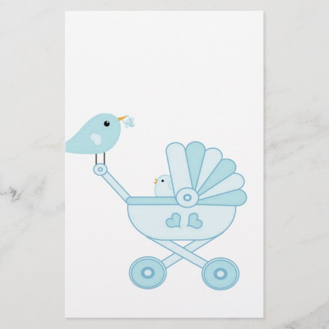 Cute Blue Pojke Brevpapper (Framsida)