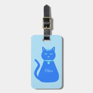 Cute Blue Pojke Cat Anpassningsbar Bagagebricka