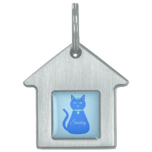 Cute Blue Pojke Cat Anpassningsbar ID-bricka Husdjur