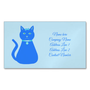 Cute Blue Pojke Cat Anpassningsbar Magnetiska Visitkort