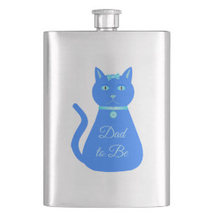 Cute Blue Pojke Cat Anpassningsbar Pappa ska Fickplunta