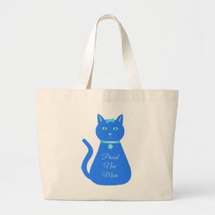 Cute Blue Pojke Cat Anpassningsbar Proud New mamma Jumbo Tygkasse