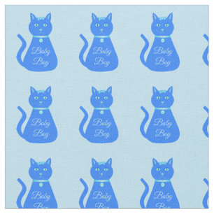 Cute Blue Pojke Cat Anpassningsbar Tyg