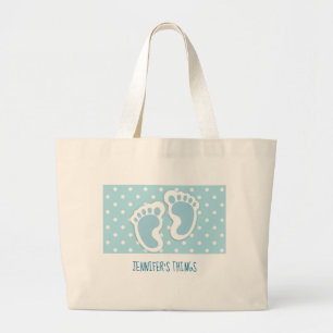 Cute Blue Pojke Feet Illustration Jumbo Tygkasse