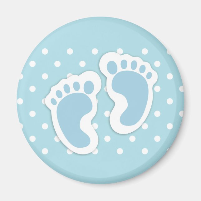 Cute Blue Pojke Feet Illustration Magnet (Framsidan)