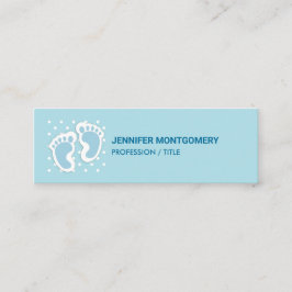 Cute Blue Pojke Feet Illustration Mini Visitkort