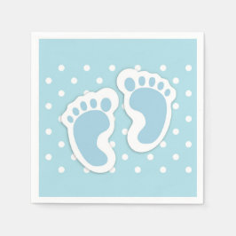 Cute Blue Pojke Feet Illustration Pappersservett