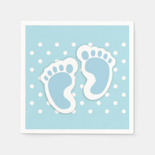 Cute Blue Pojke Feet Illustration Pappersservett