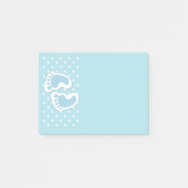 Cute Blue Pojke Feet Illustration Post-it Block