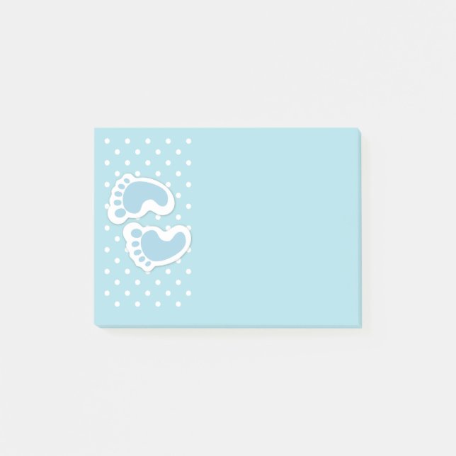 Cute Blue Pojke Feet Illustration Post-it Block (Framsida)