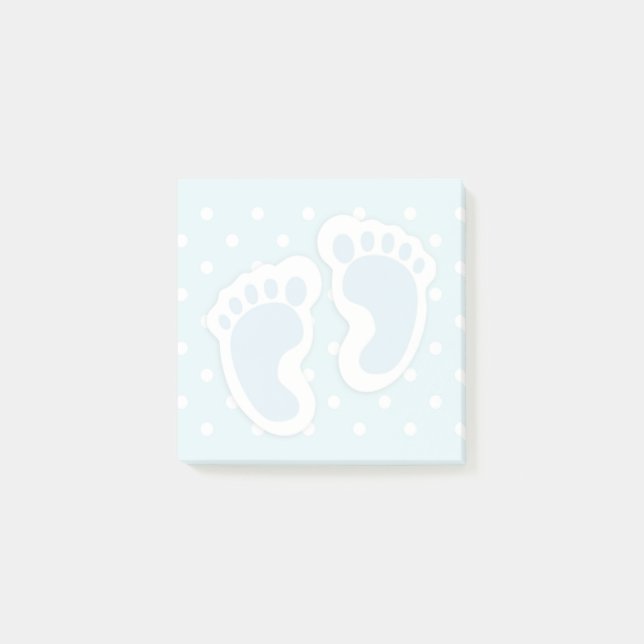 Cute Blue Pojke Feet Illustration Post-it Block (Framsida)