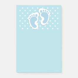 Cute Blue Pojke Feet Illustration Post-it Block