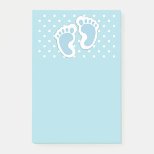 Cute Blue Pojke Feet Illustration Post-it Block