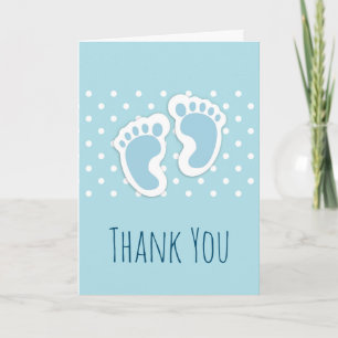 Cute Blue Pojke Feet Illustration Tack Kort