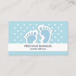 Cute Blue Pojke Feet Illustration Visitkort