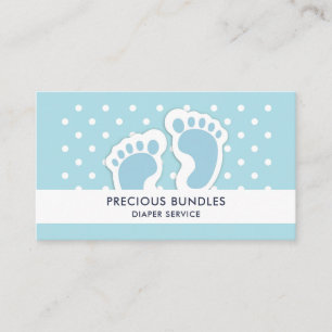 Cute Blue Pojke Feet Illustration Visitkort