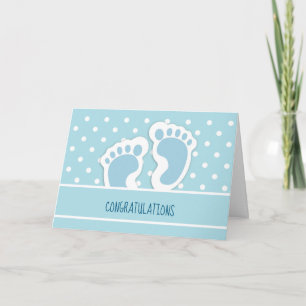 Cute Blue Pojke Feet Teckning Grattisar Kort