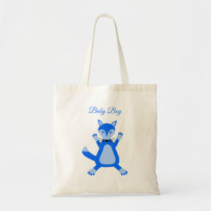 Cute Blue Pojke Fox Anpassningsbar Tygkasse