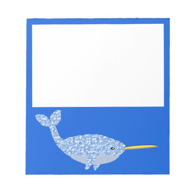Cute Blue Pojke Narwhal Anteckningsblock (Framsida)