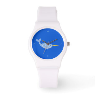 Cute Blue Pojke Narwhal Armbandsur