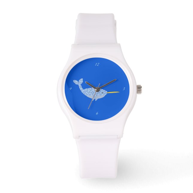 Cute Blue Pojke Narwhal Armbandsur (Framsida)