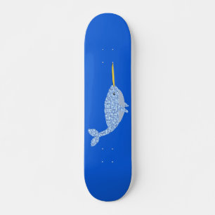 Cute Blue Pojke Narwhal Mini Skateboard Bräda 18,5 Cm