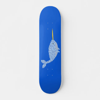 Cute Blue Pojke Narwhal Mini Skateboard Bräda 18,5 Cm