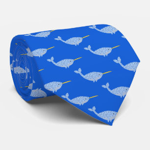 Cute Blue Pojke Narwhal Patternal Slips