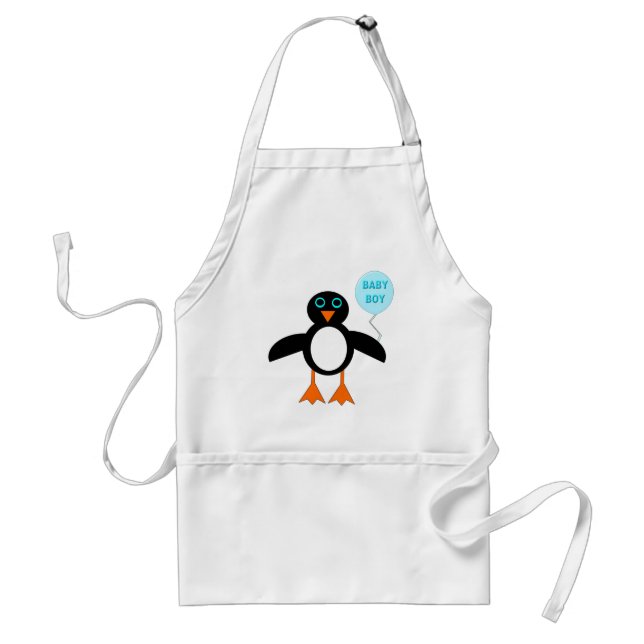 Cute Blue Pojke Penguin Cooking Apron Förkläde (Framsidan)