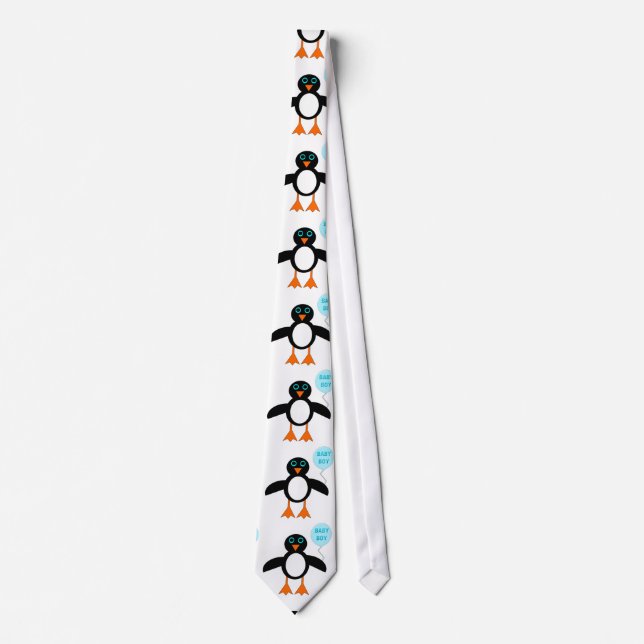 Cute Blue Pojke Penguin Tie Slips (Framsida)