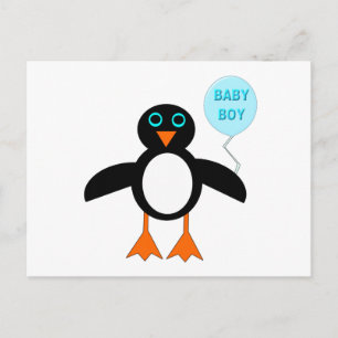 Cute Blue Pojke Penguin-vykort Vykort